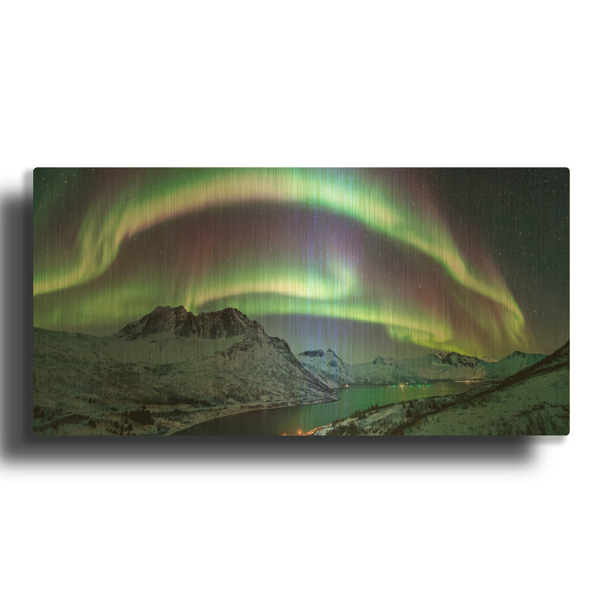 'Aurora Mountain' By Rich Monet Gold Metal Wall Art