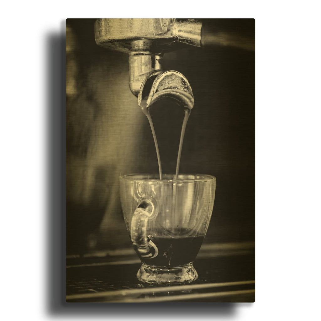 'Espresso for Breakfast' By Rich Monet Gold Metal Wall Art