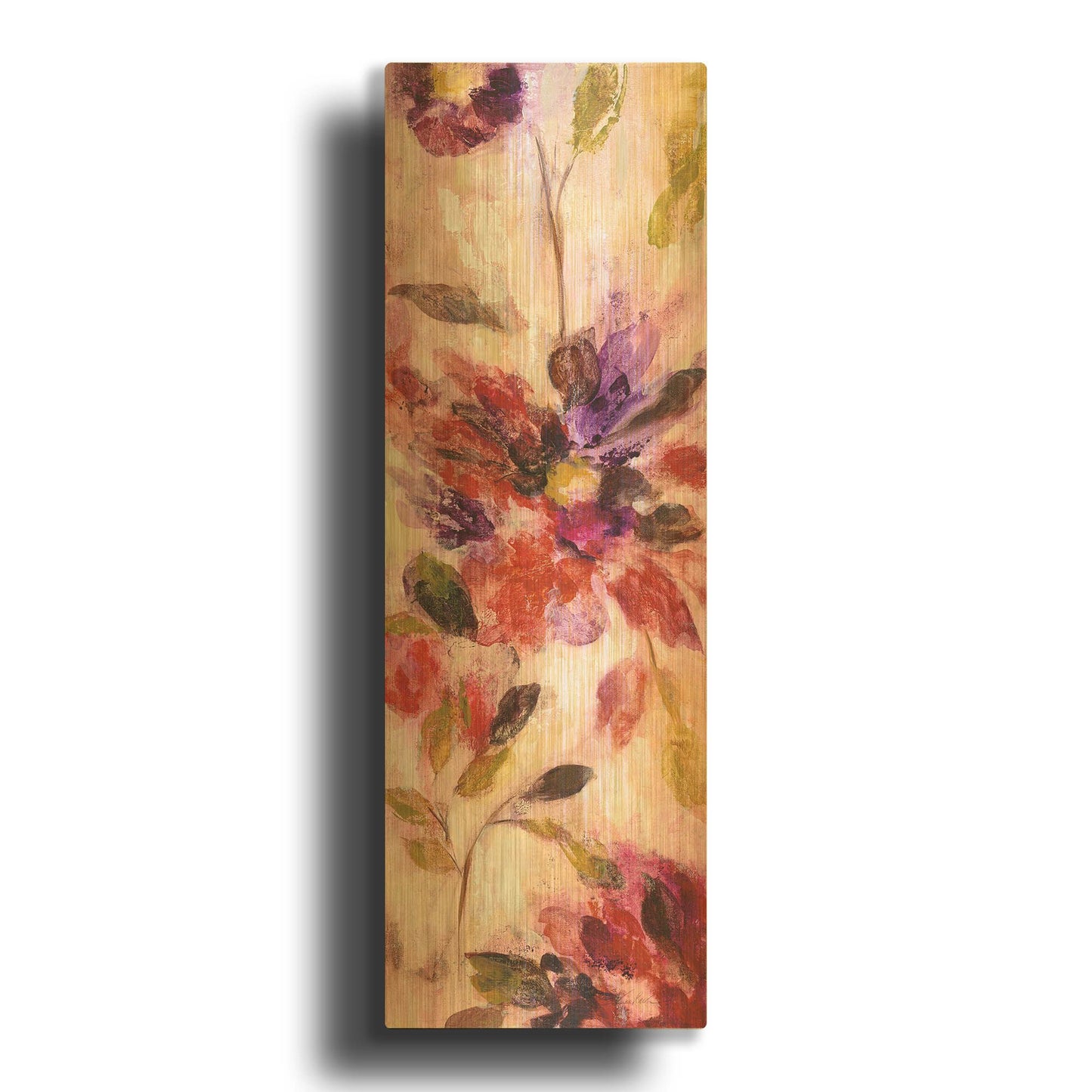 'Exuberant Florals I' By Silvia Vassileva Gold Metal Wall Art