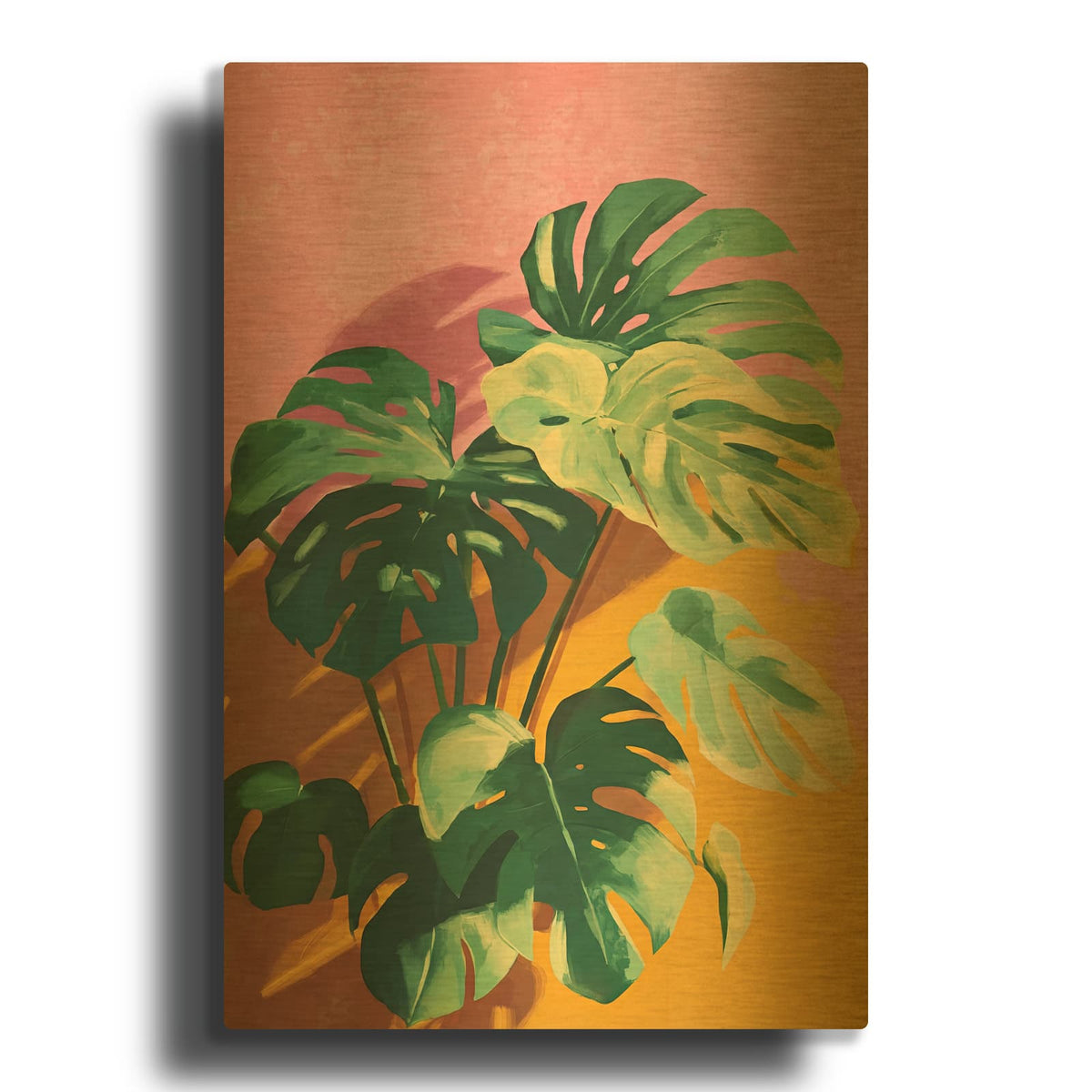 'Monstera Leaves' By Rich Monet Gold Metal Wall Art