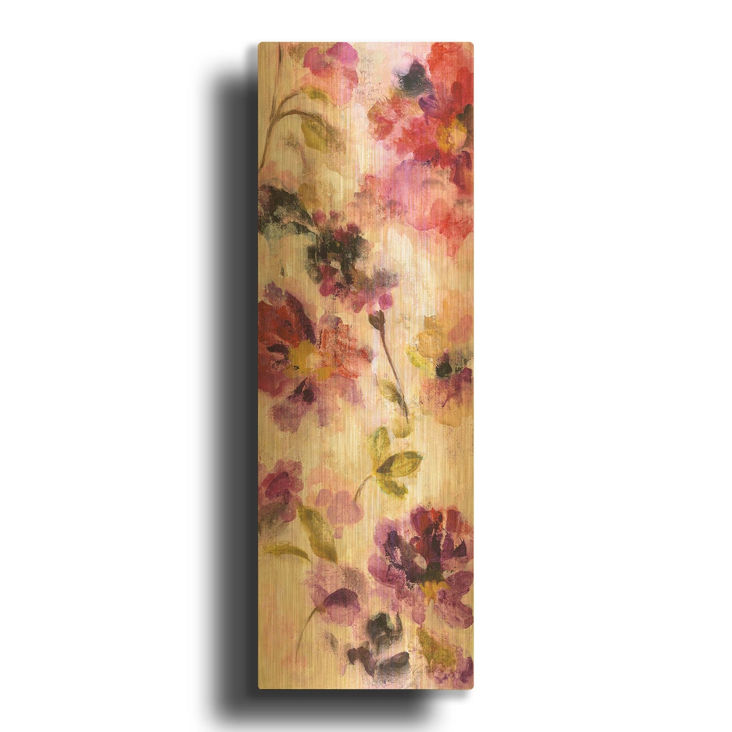 'Exuberant Florals II' By Silvia Vassileva Gold Metal Wall Art