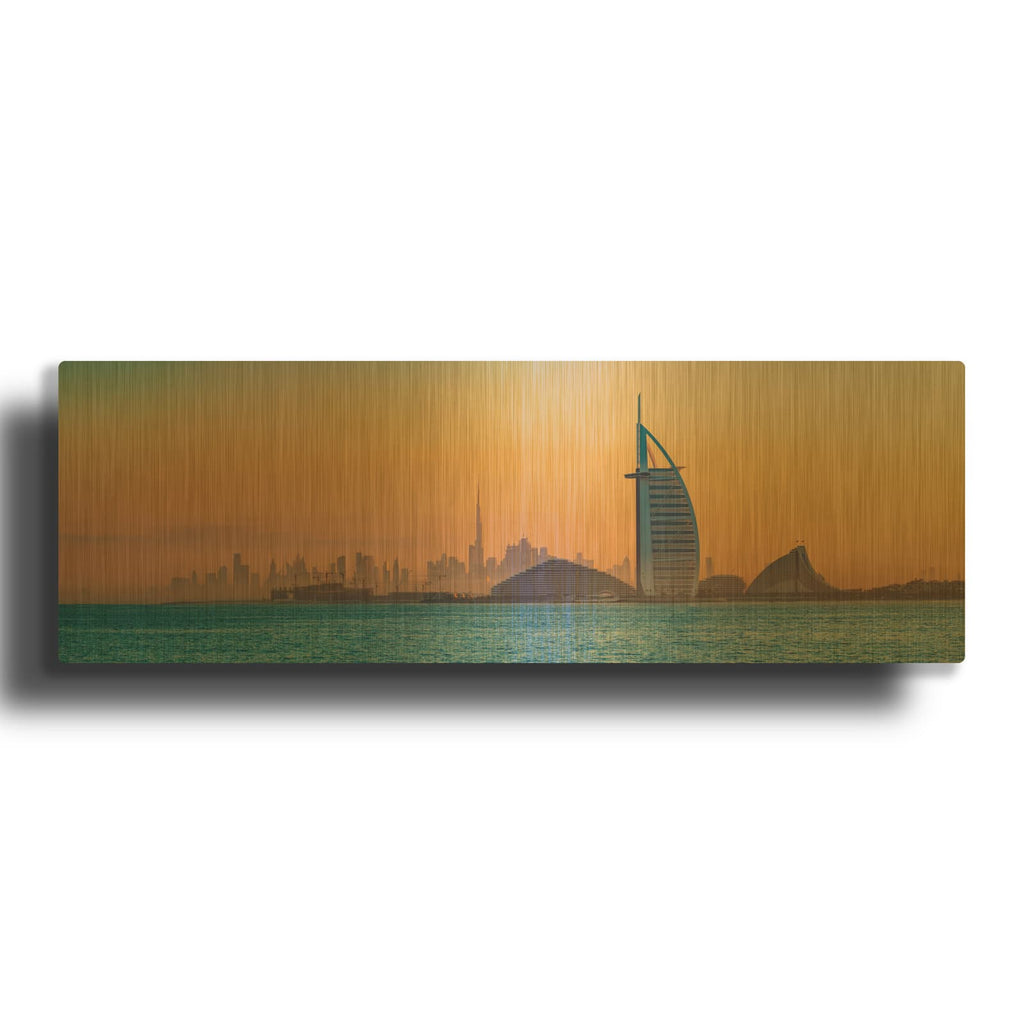 'Dubai-Sunrise Layers' By Luxe Gold Metal Wall Art