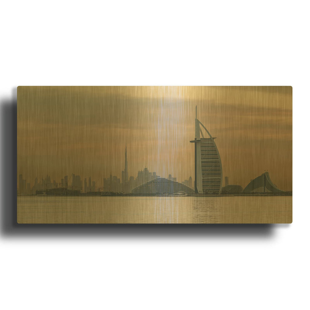 'Dubai-Pastel Sunrise' By Luxe Gold Metal Wall Art