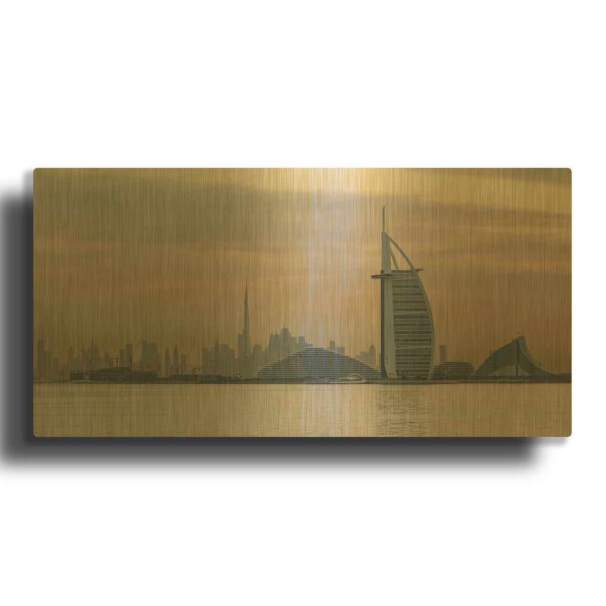 'Dubai-Pastel Sunrise' By Luxe Gold Metal Wall Art