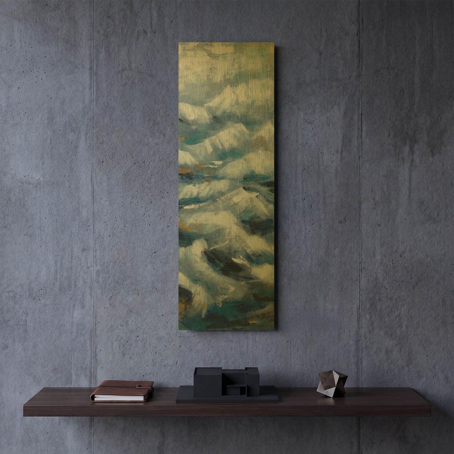 'Above the Mountains II' By Silvia Vassileva Gold Metal Wall Art