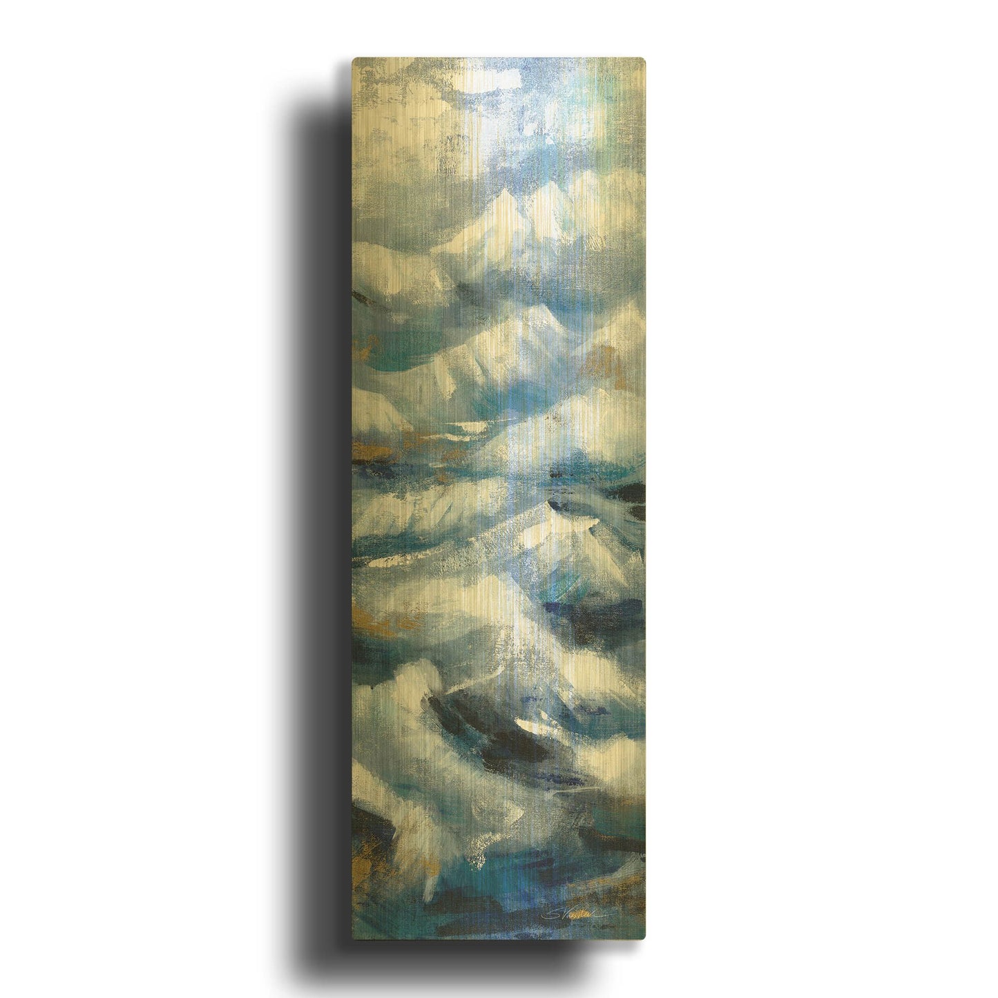 'Above the Mountains II' By Silvia Vassileva Gold Metal Wall Art