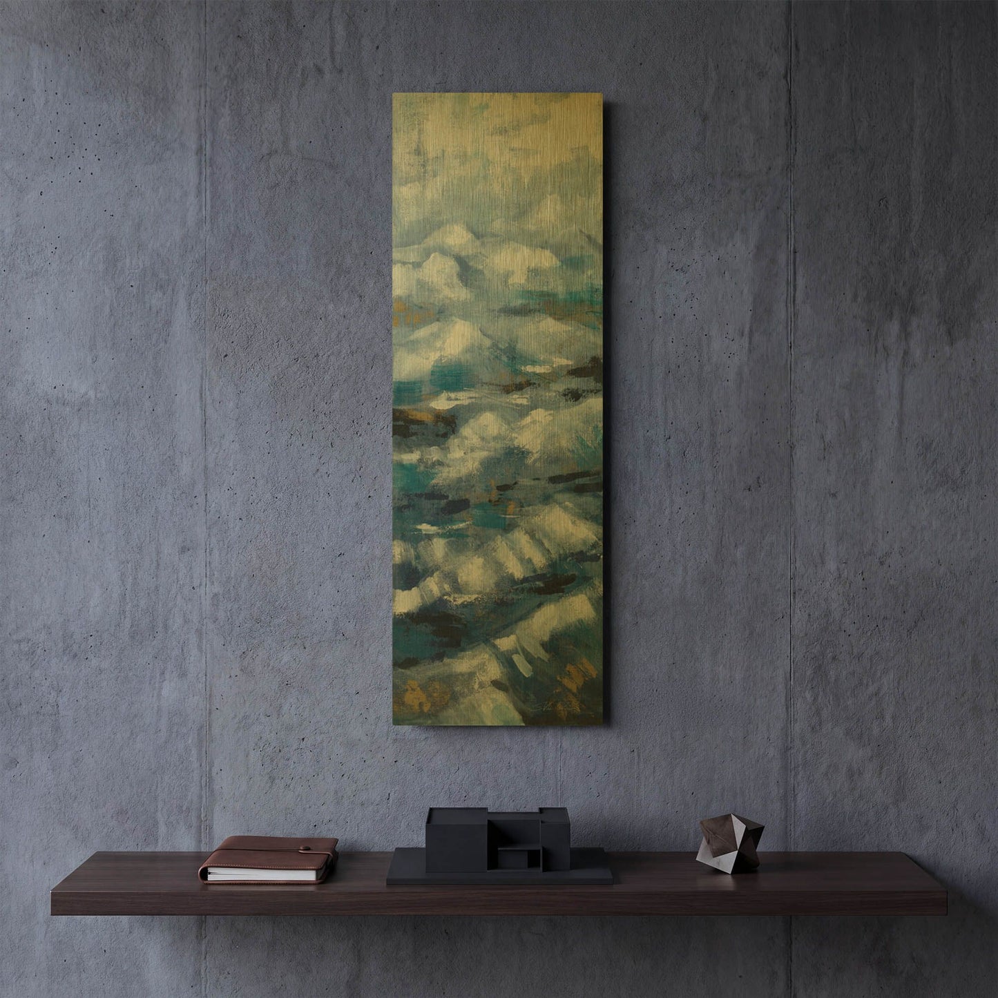 'Above the Mountains III' By Silvia Vassileva Gold Metal Wall Art