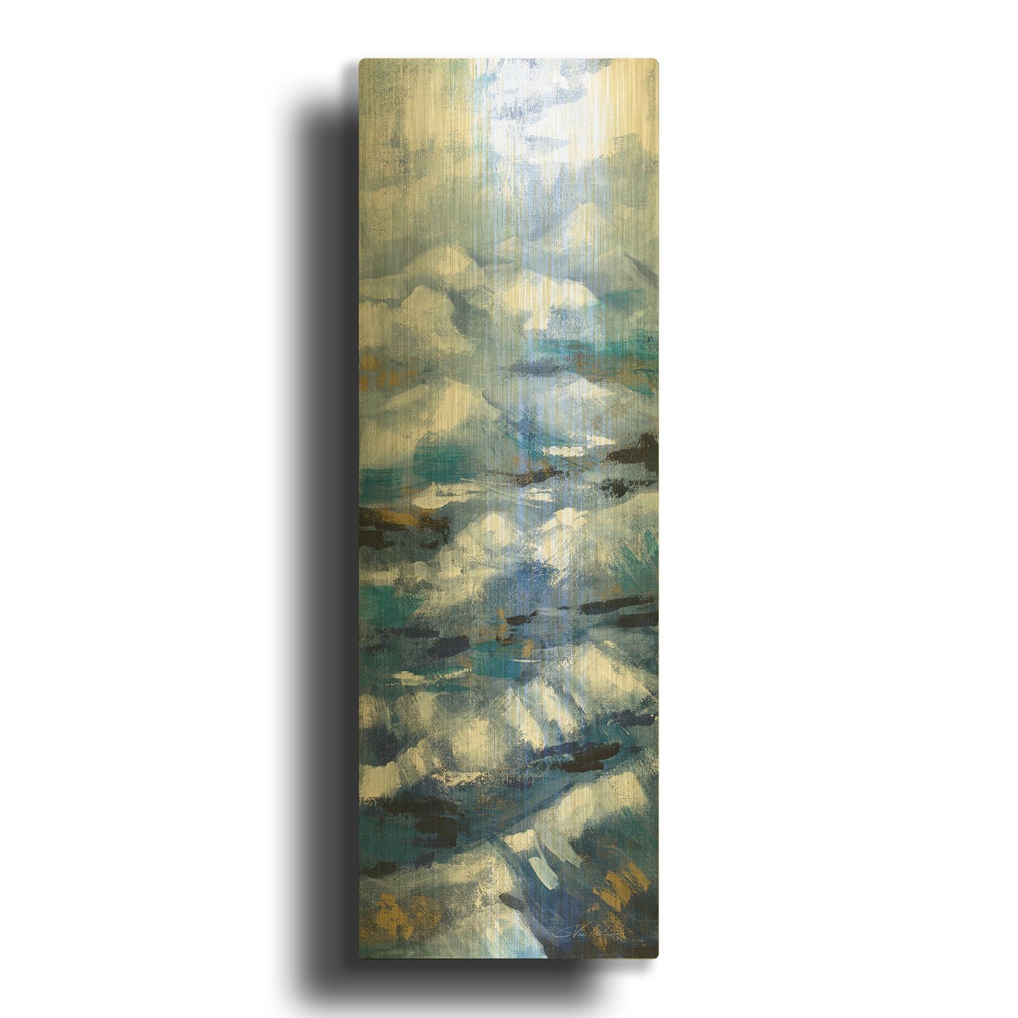 'Above the Mountains III' By Silvia Vassileva Gold Metal Wall Art