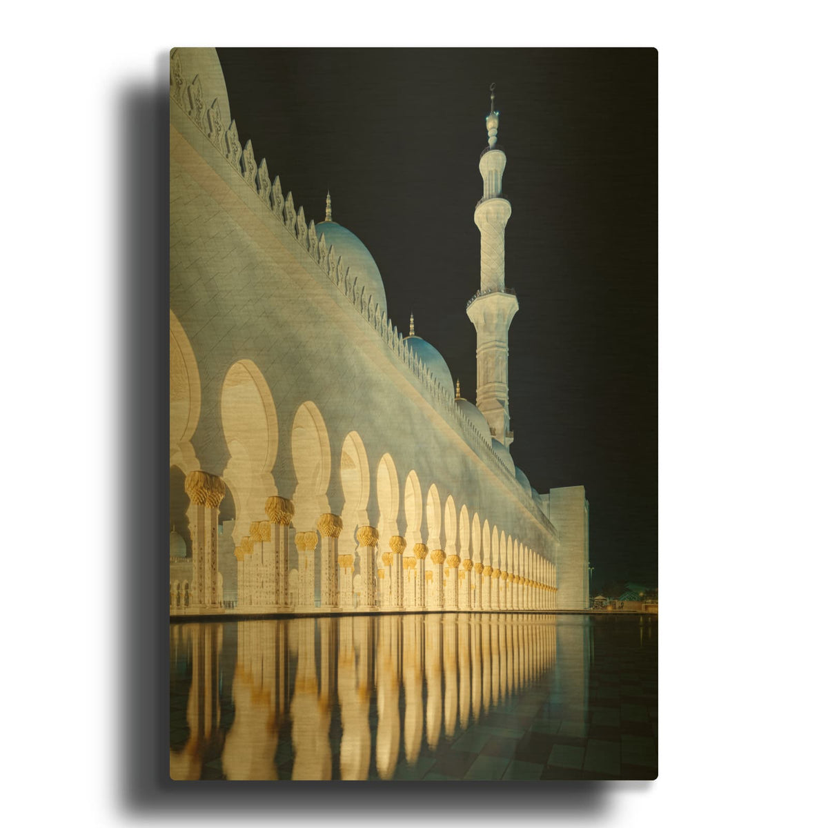 'Grand Mosque-Serenity Reflected' By Luxe Gold Metal Wall Art