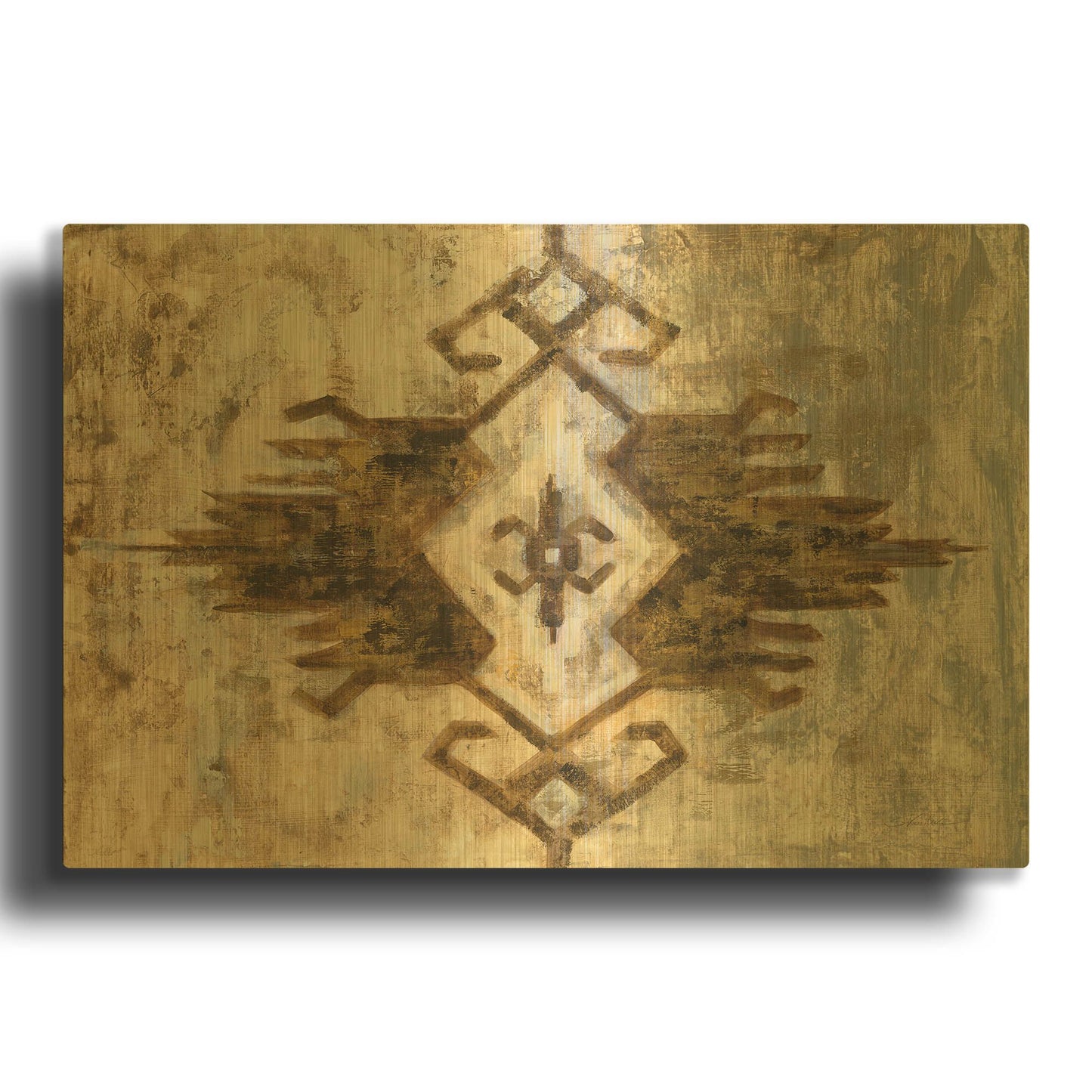 'Southwest Design I' By Silvia Vassileva Gold Metal Wall Art