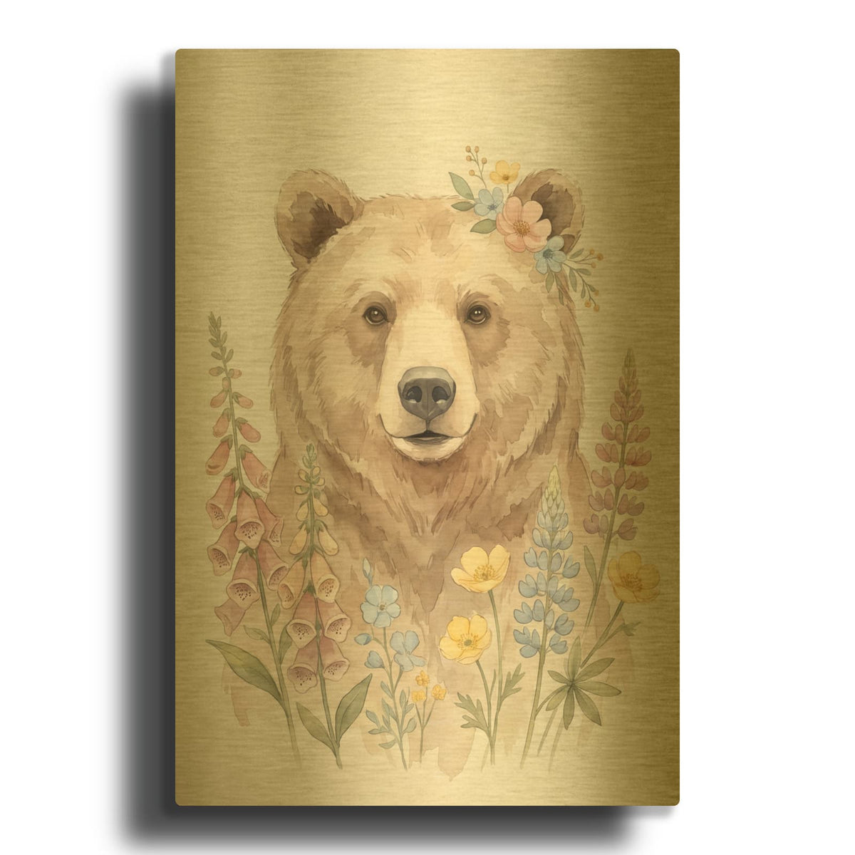 'Mama Bear' By Ann Klee Gold Metal Wall Art