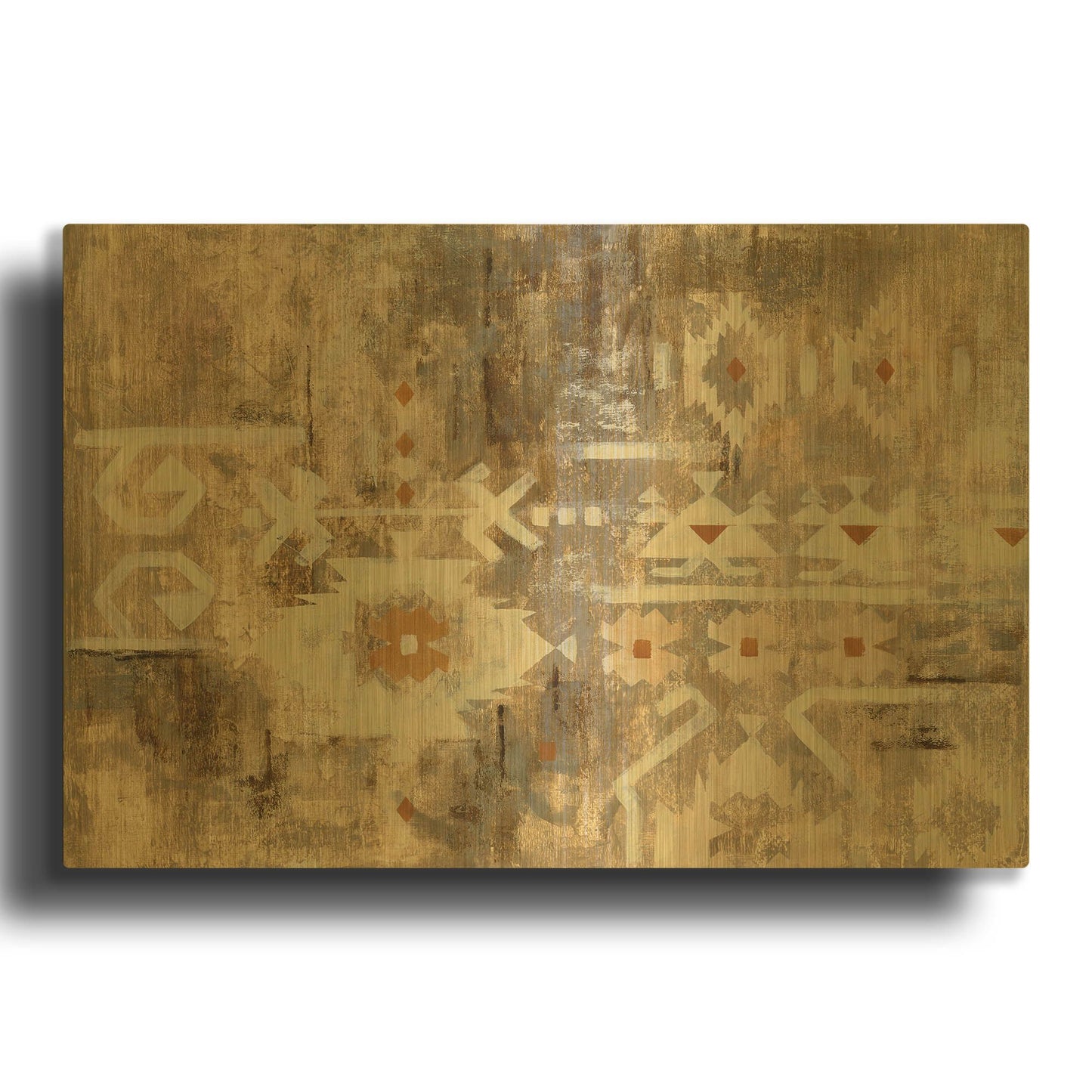 'Southwest Design III' By Silvia Vassileva Gold Metal Wall Art