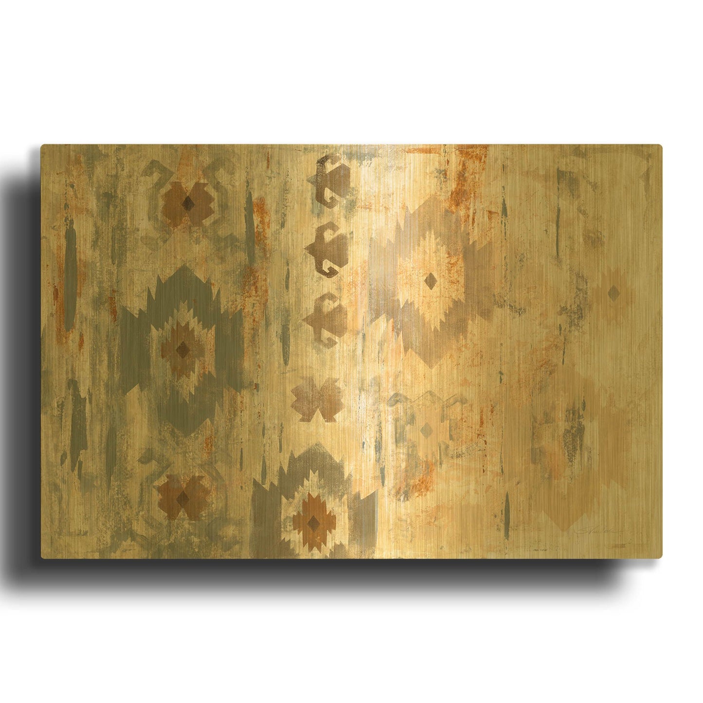 'Southwest Design IV' By Silvia Vassileva Gold Metal Wall Art