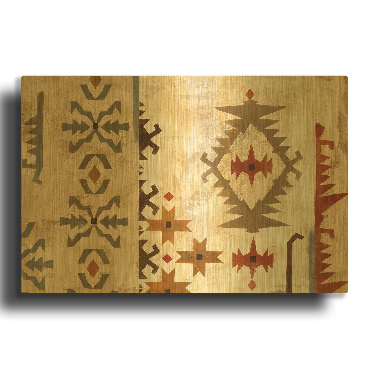 'Southwest Design V' By Silvia Vassileva Gold Metal Wall Art