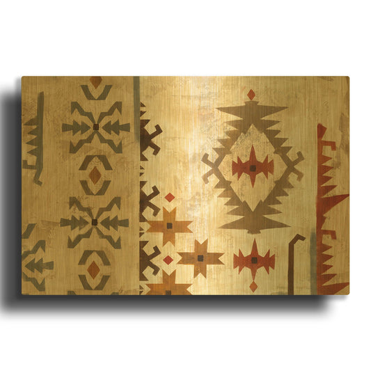 'Southwest Design V' By Silvia Vassileva Gold Metal Wall Art