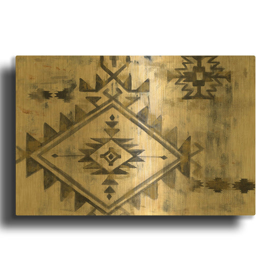 'Southwest Design VI' By Silvia Vassileva Gold Metal Wall Art