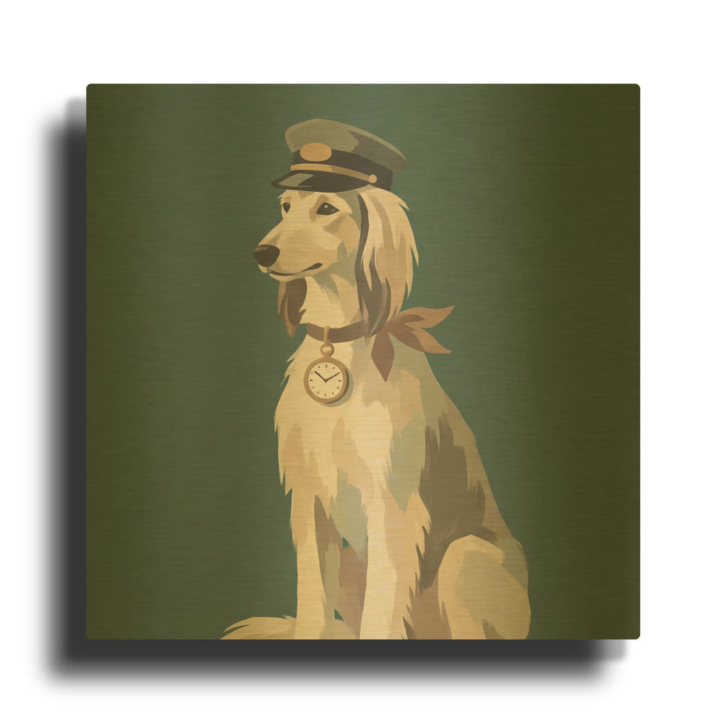 'Captain Dog' By Ann Klee Gold Metal Wall Art