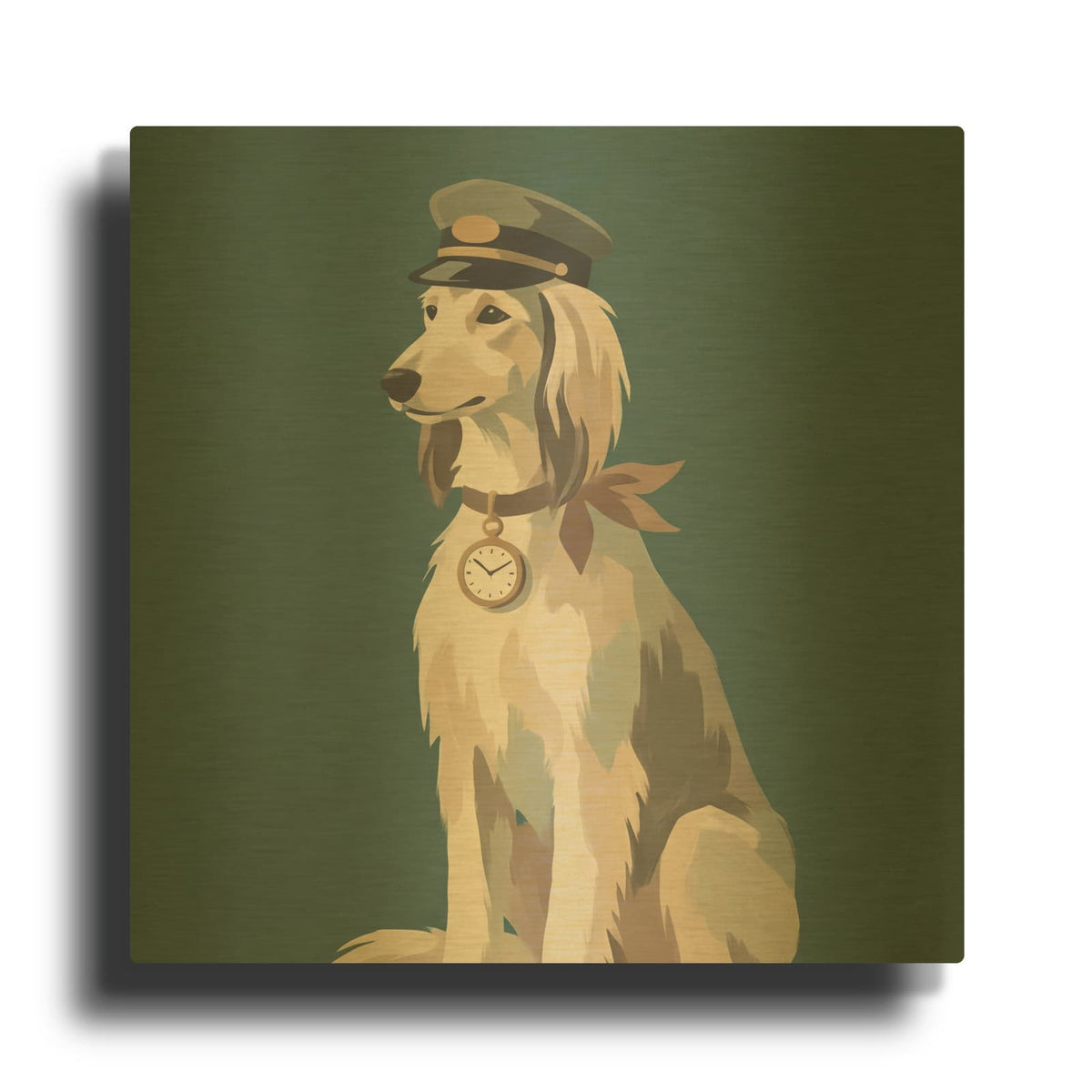 'Captain Dog' By Ann Klee Gold Metal Wall Art