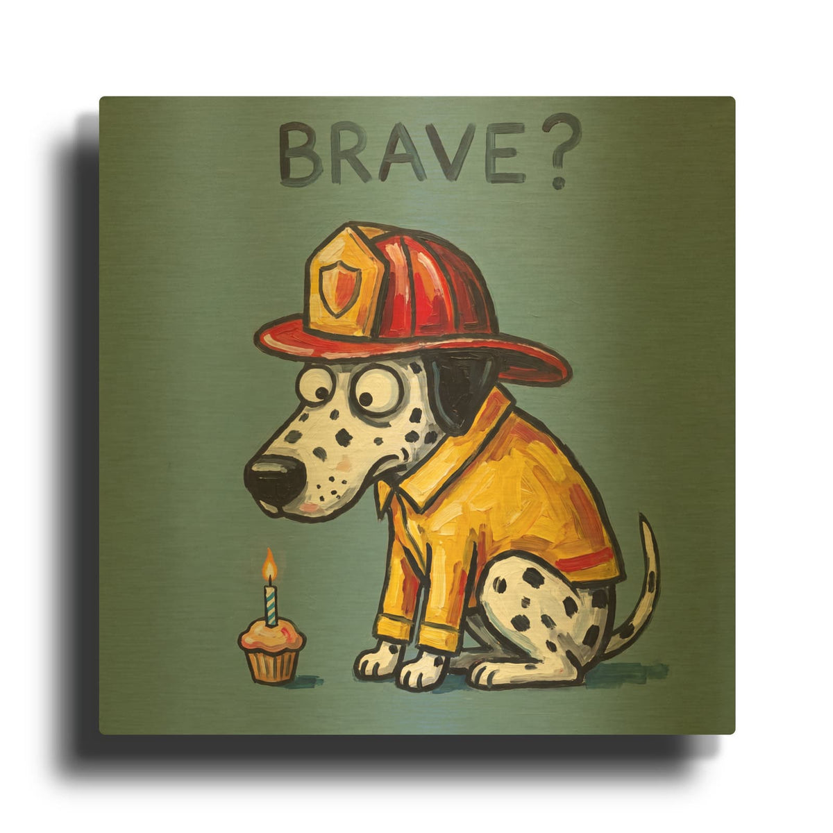 'Fire Dog' By Ann Klee Gold Metal Wall Art