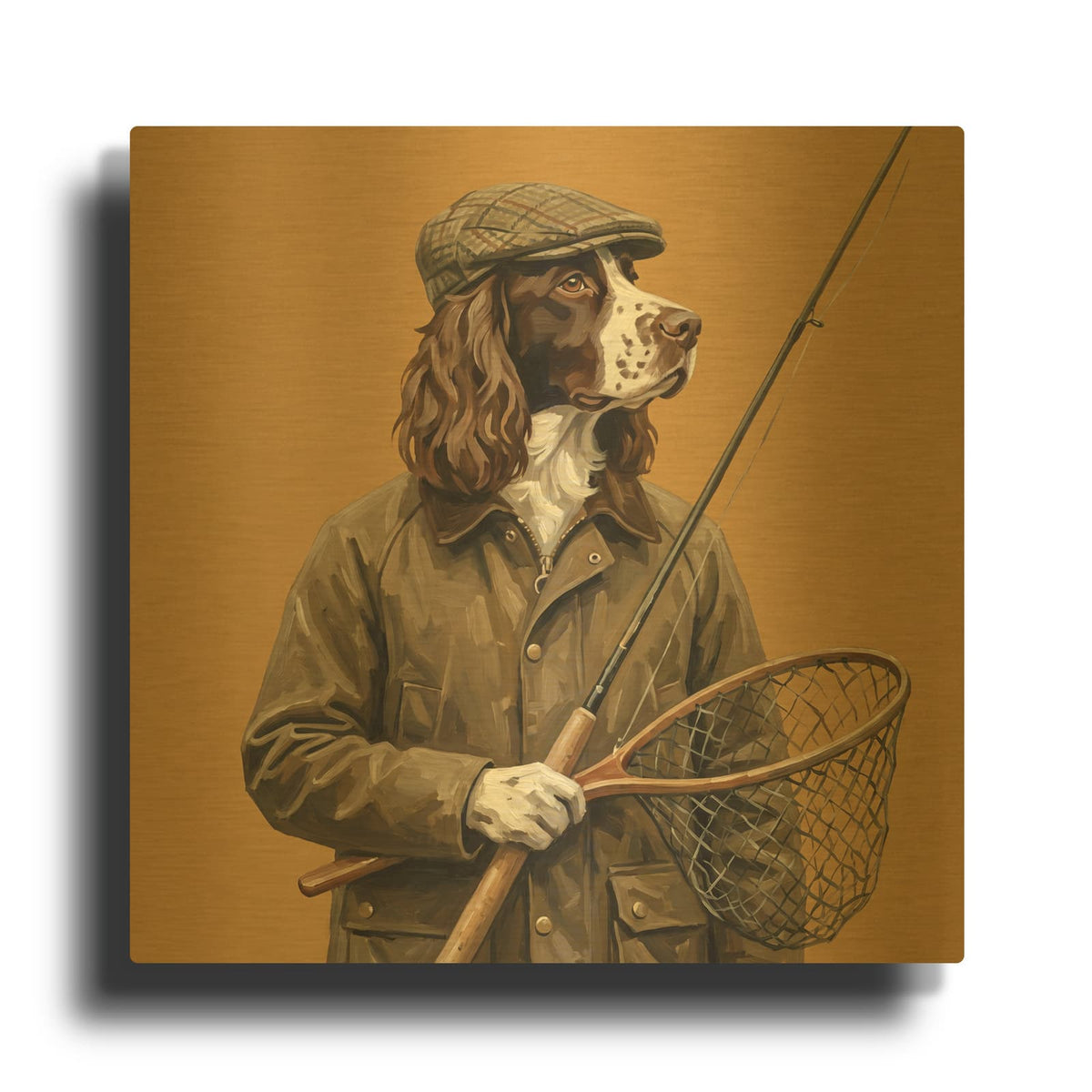'Fisherman Pointer' By Ann Klee Gold Metal Wall Art