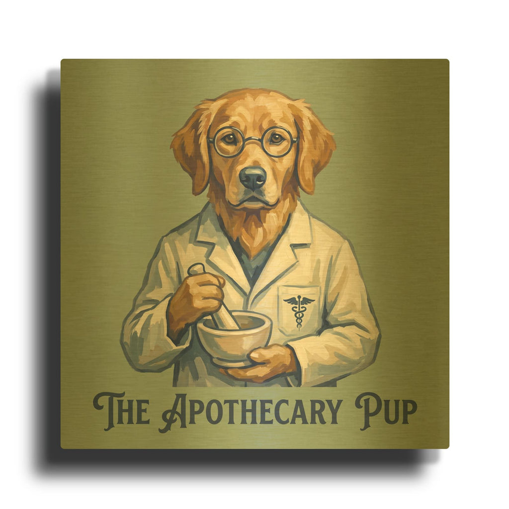 'Golden Retriever Doctor' By Ann Klee Gold Metal Wall Art