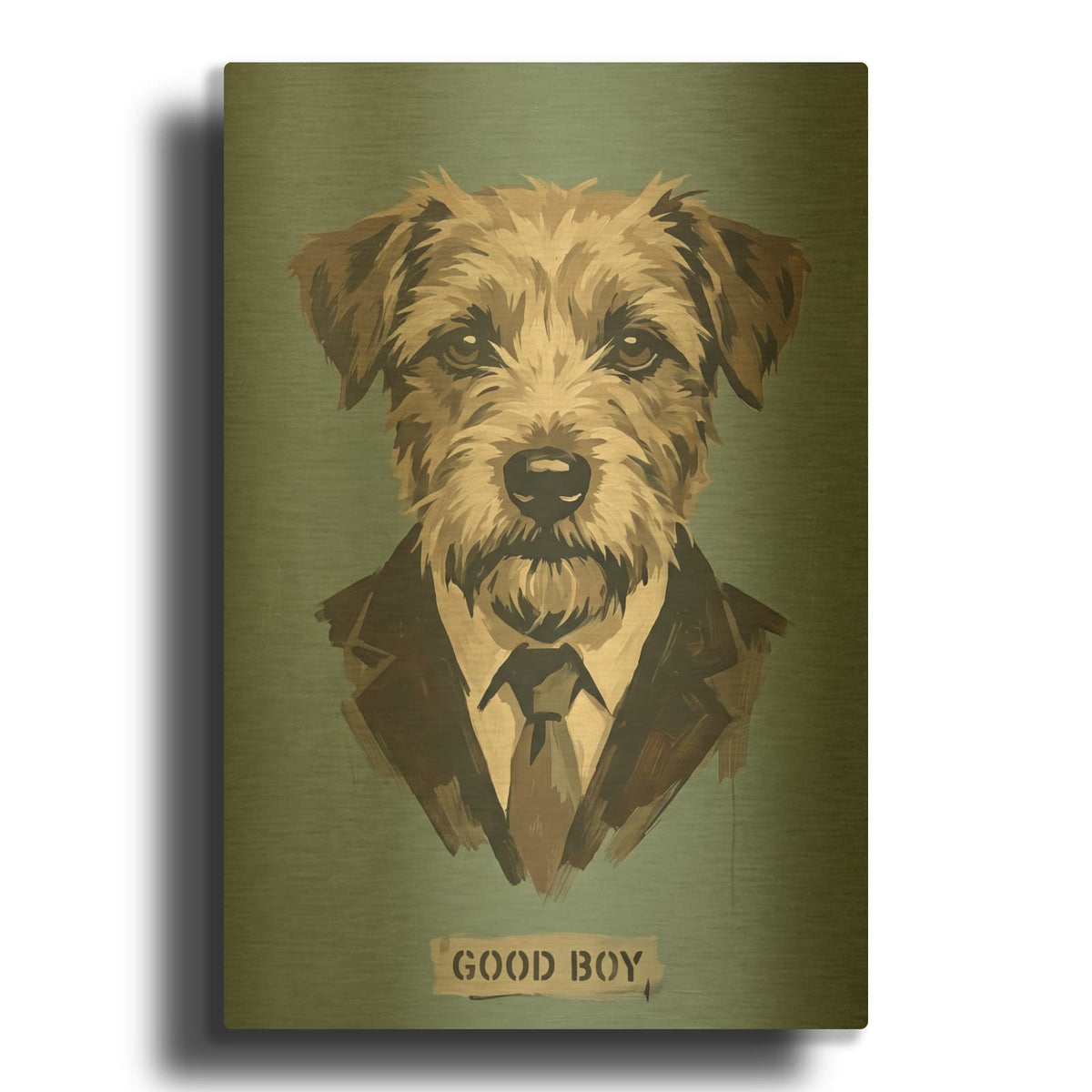 'Good Boy Terrier' By Ann Klee Gold Metal Wall Art