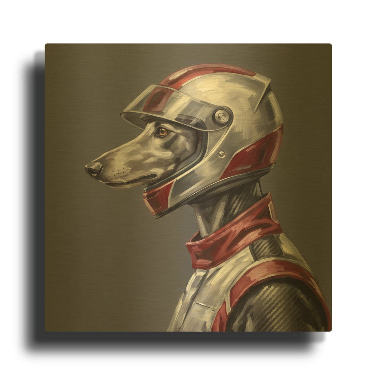 'Greyhound Racer' By Ann Klee Gold Metal Wall Art