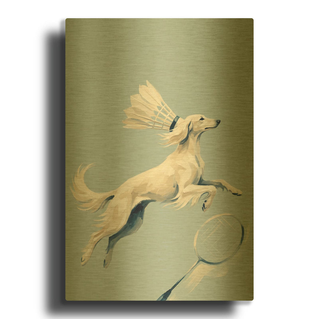 'Greyhound Sports' By Ann Klee Gold Metal Wall Art