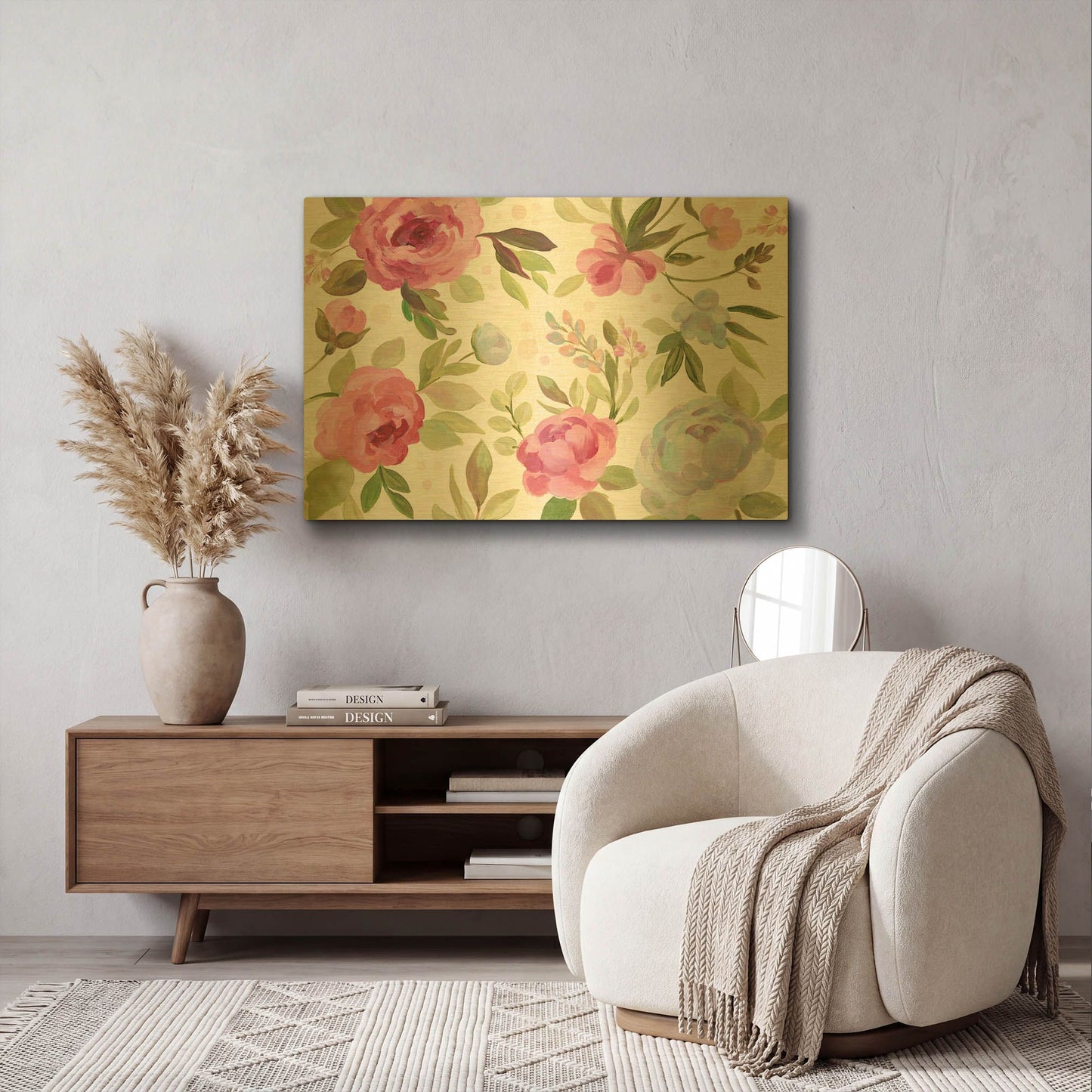 'Petals and Blossoms I' By Silvia Vassileva Gold Metal Wall Art