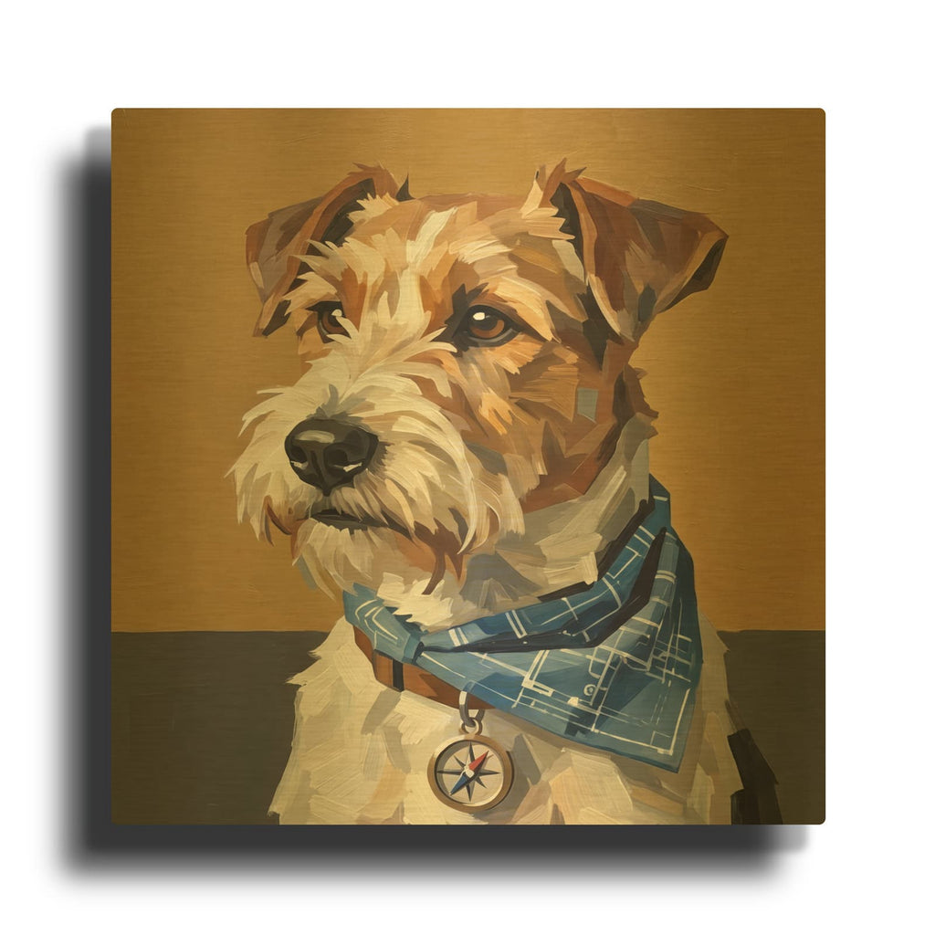 'Jack Russell Terrier Architect's Best Friend' By Ann Klee Gold Metal Wall Art
