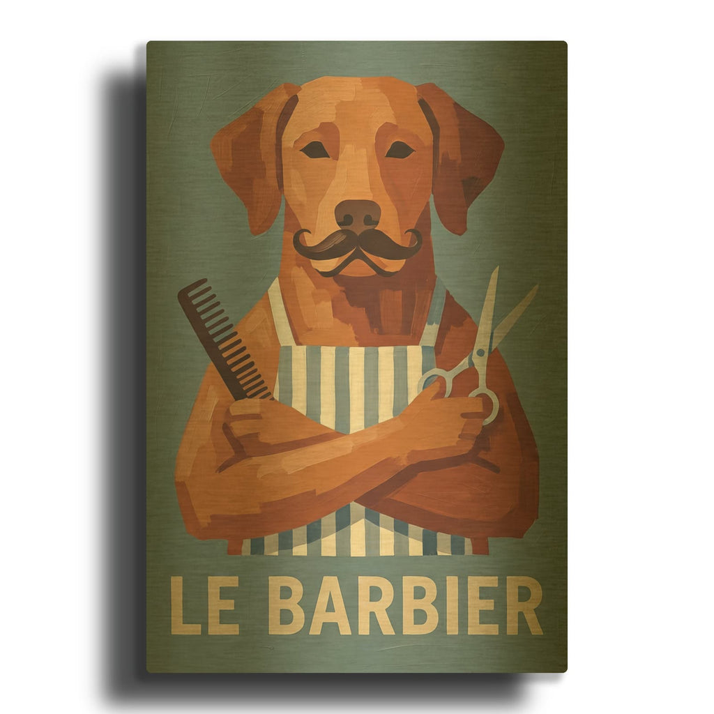 'Le Barbier' By Ann Klee Gold Metal Wall Art