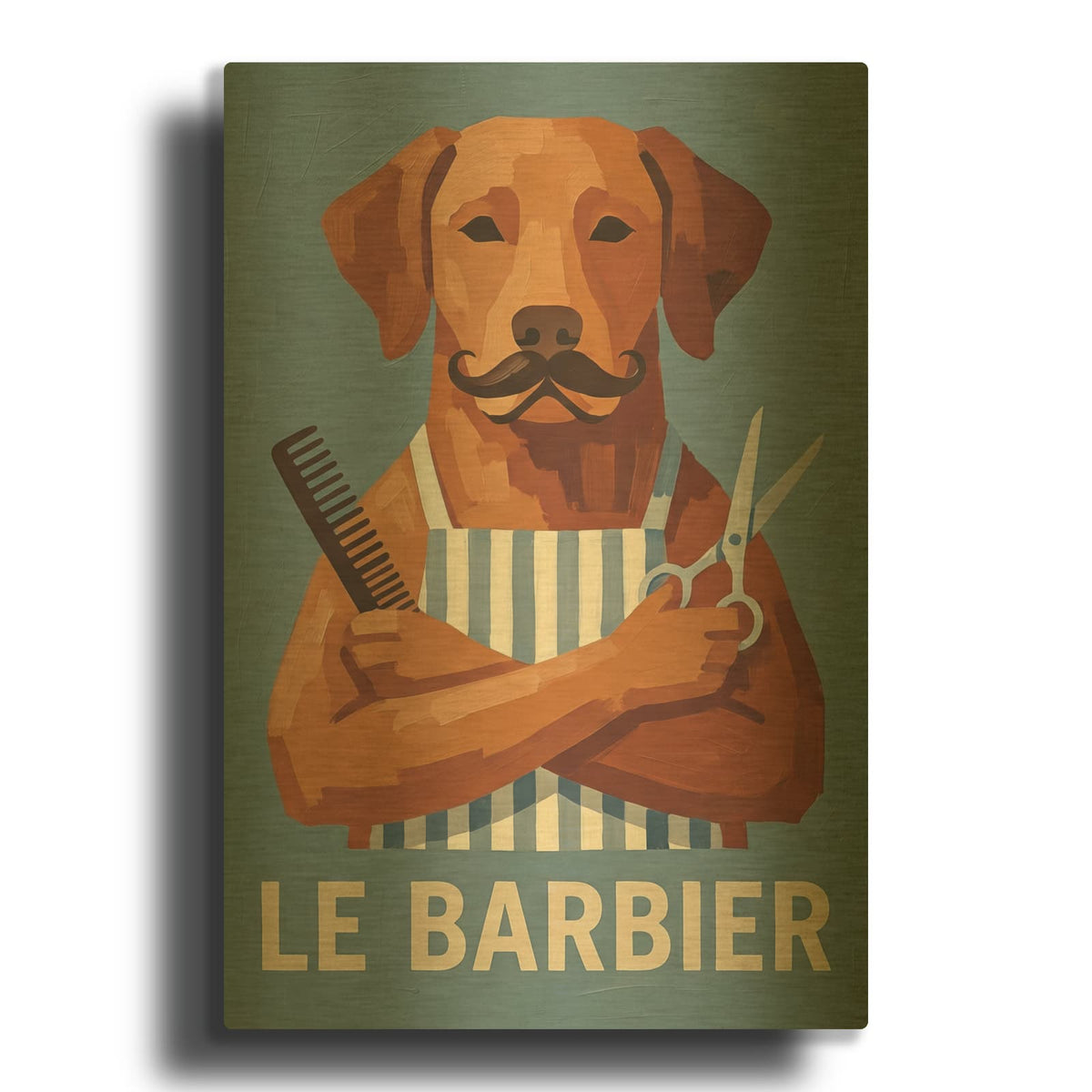 'Le Barbier' By Ann Klee Gold Metal Wall Art