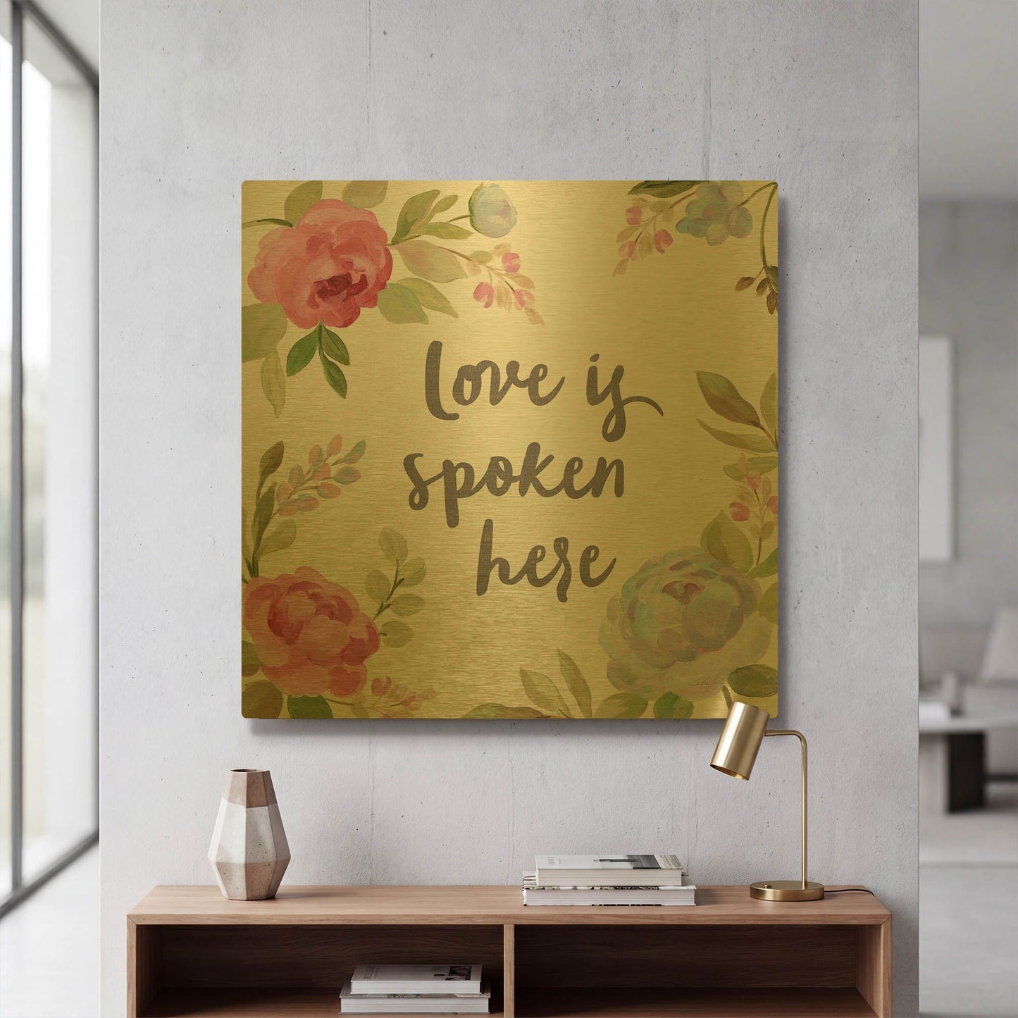 'Petals and Blossoms II' By Silvia Vassileva Gold Metal Wall Art