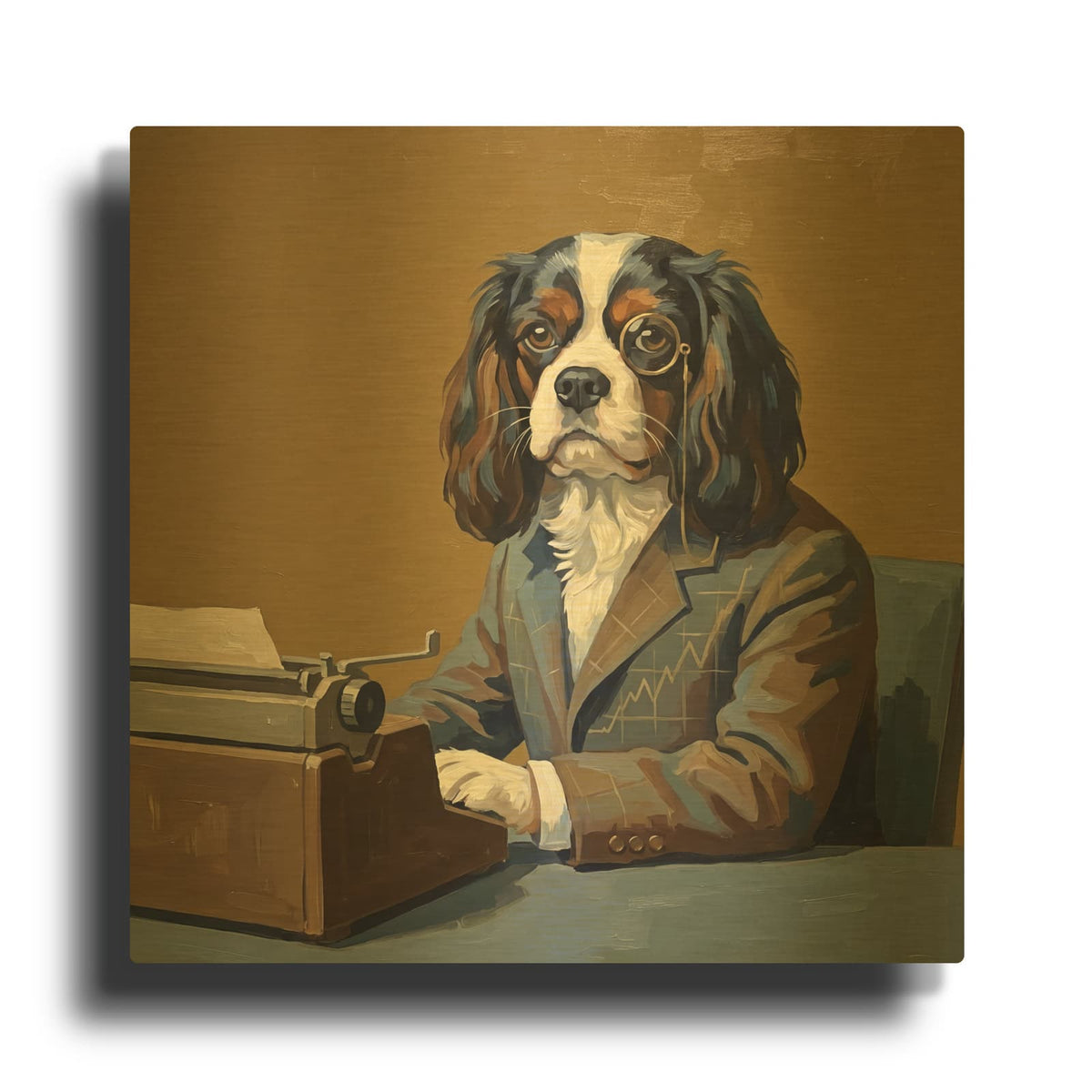 'Mr. Cocker Spaniel' By Ann Klee Gold Metal Wall Art
