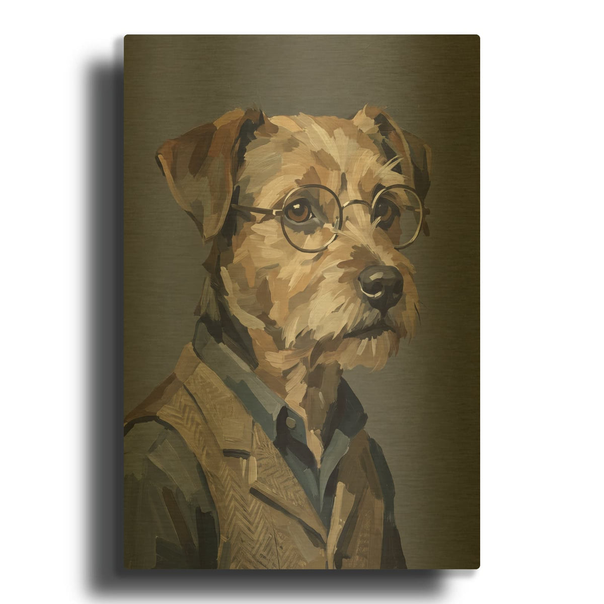 'Mr. Terrier' By Ann Klee Gold Metal Wall Art