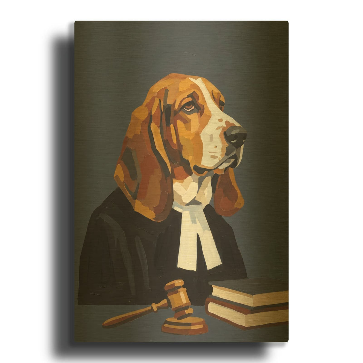 'Objection, Hound!' By Ann Klee Gold Metal Wall Art