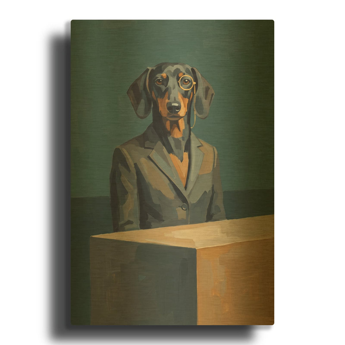 'Serious Dachshund Business' By Ann Klee Gold Metal Wall Art