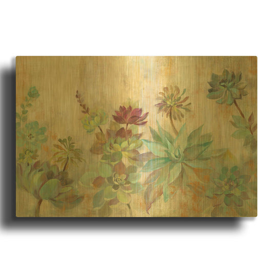 'Succulent Garden' By Silvia Vassileva Gold Metal Wall Art