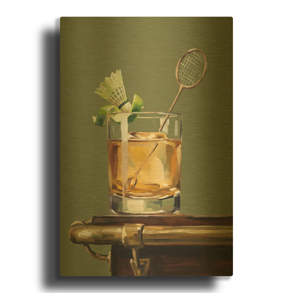 'Badminton Whiskey' By Ann Klee Gold Metal Wall Art