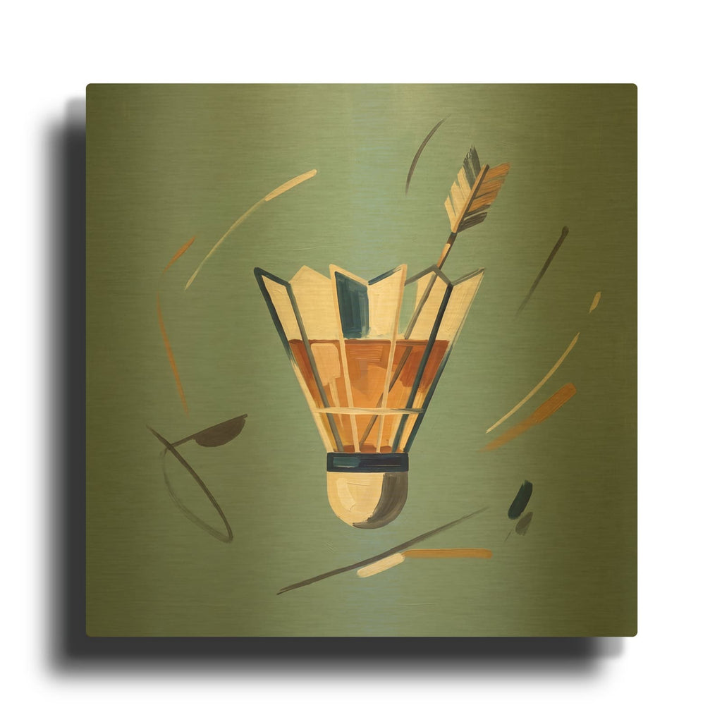 'Badminton' By Ann Klee Gold Metal Wall Art