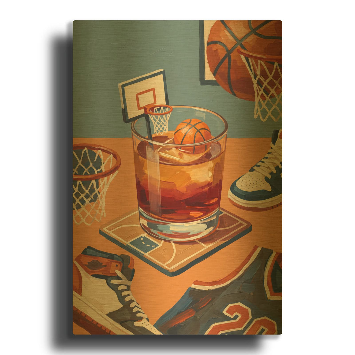 'Basketball Flavor' By Ann Klee Gold Metal Wall Art