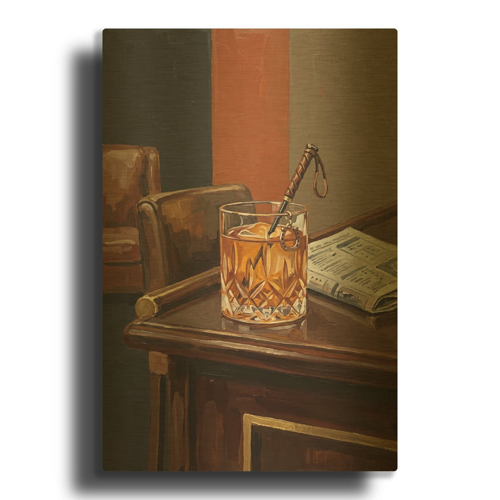 'Equestrian Cocktail' By Ann Klee Gold Metal Wall Art