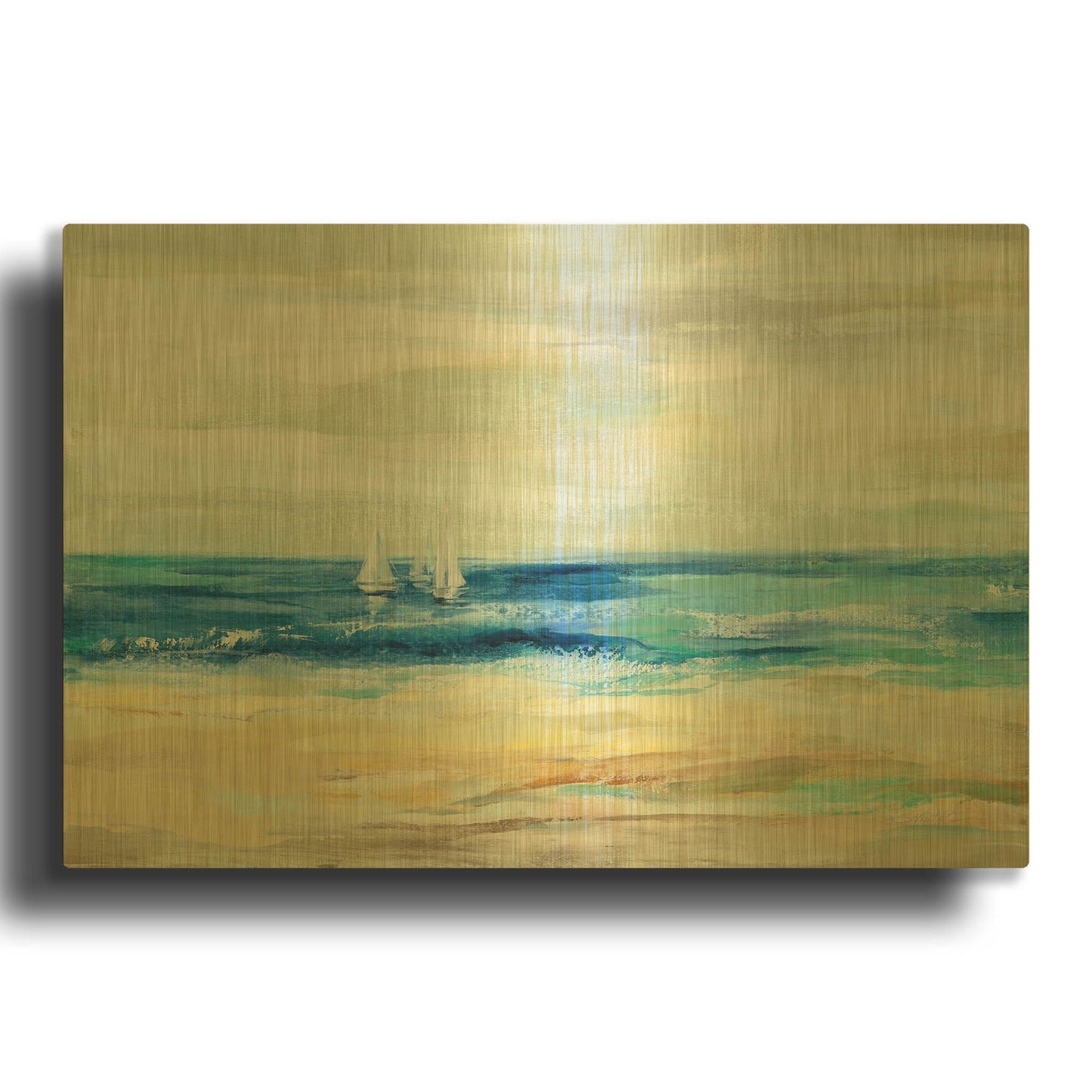 'Sand and Sea' By Silvia Vassileva Gold Metal Wall Art