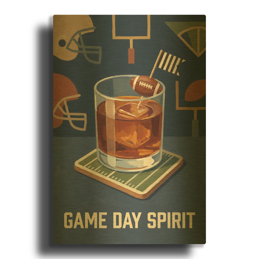 'Game Day Spirit - Football' By Ann Klee Gold Metal Wall Art
