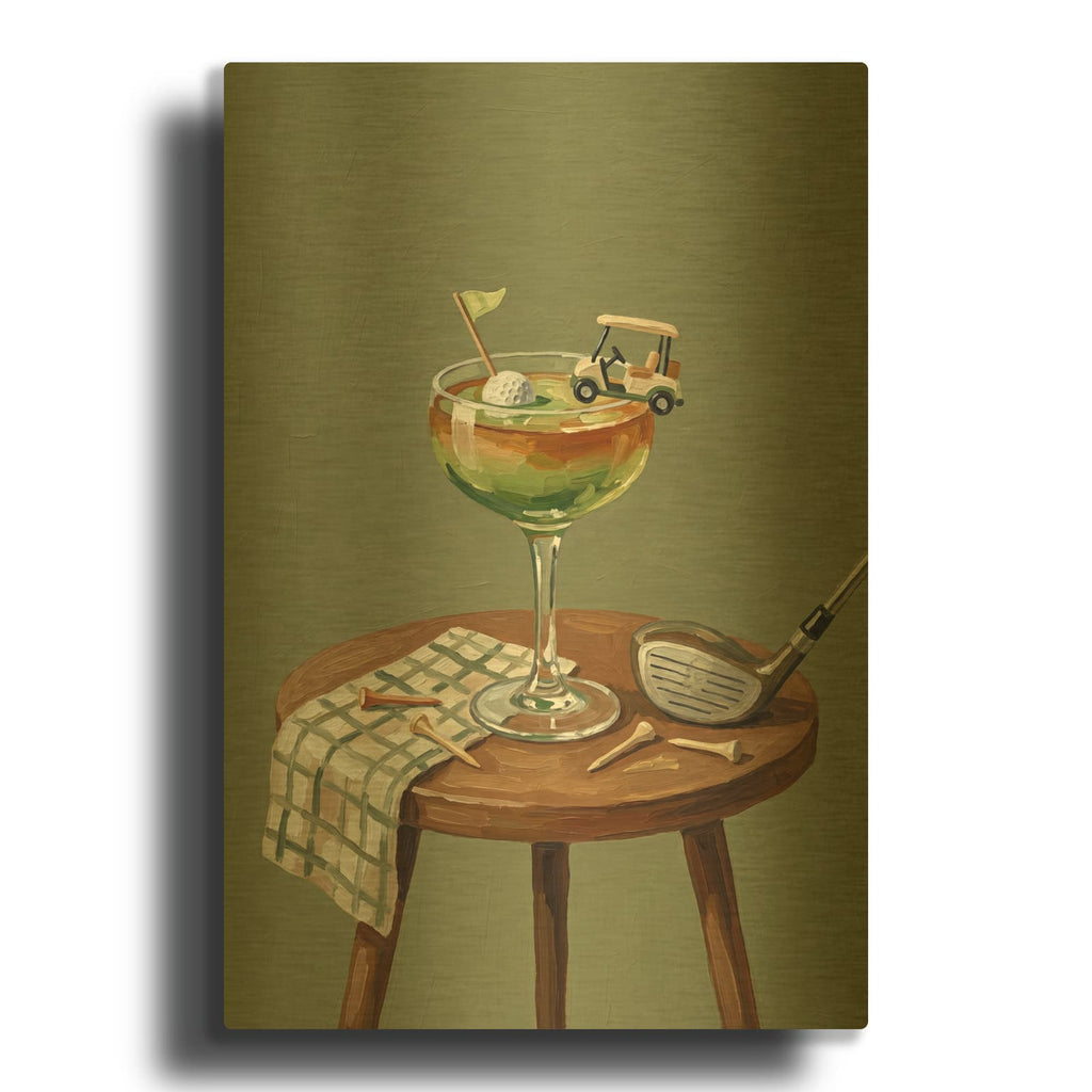 'Gold Cocktail 2' By Ann Klee Gold Metal Wall Art