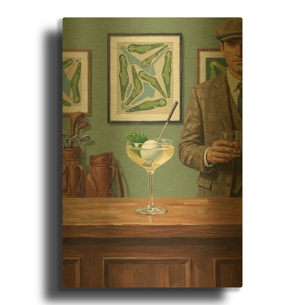 'Gold Cocktail 3' By Ann Klee Gold Metal Wall Art