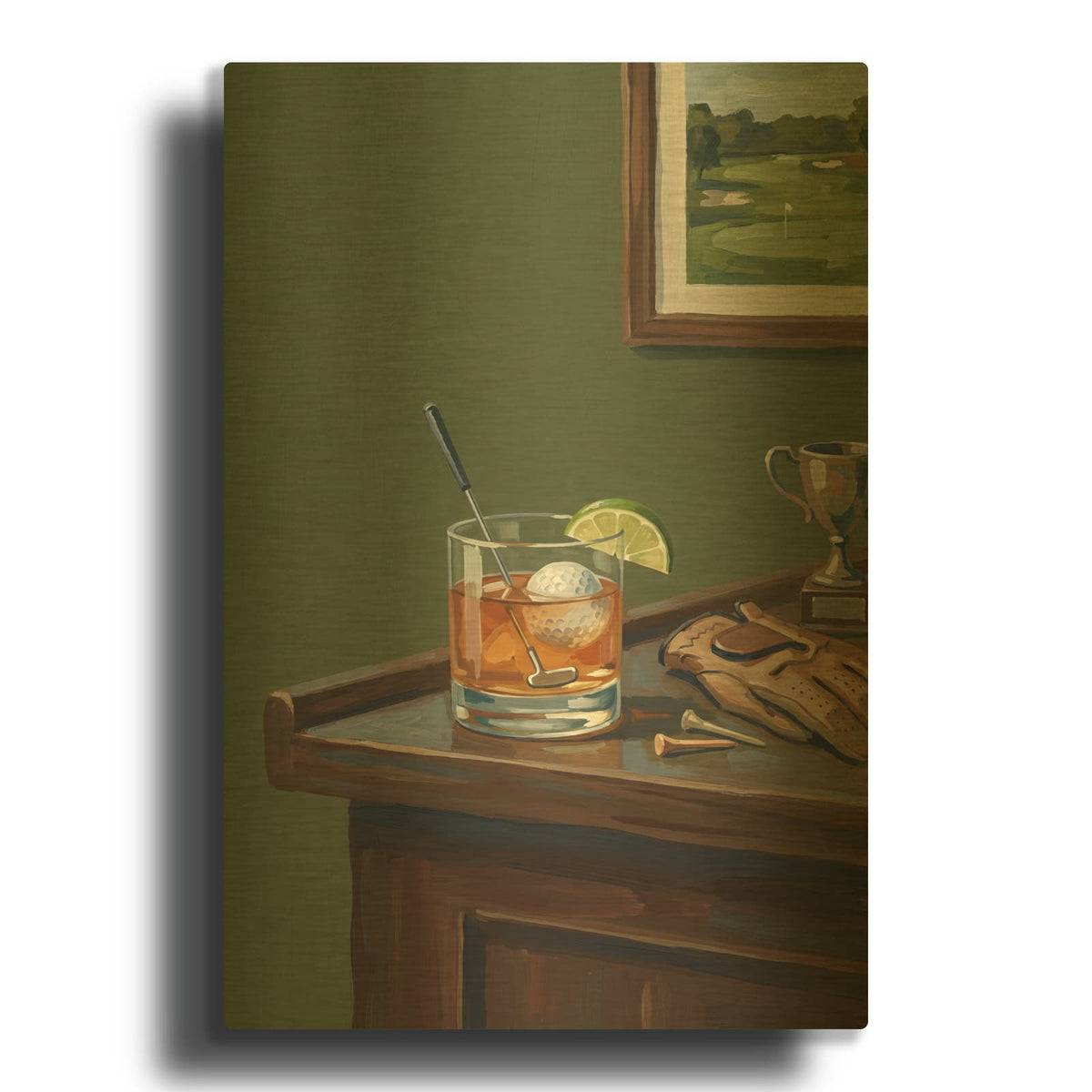 'Golf Sweet Golf 3' By Ann Klee Gold Metal Wall Art