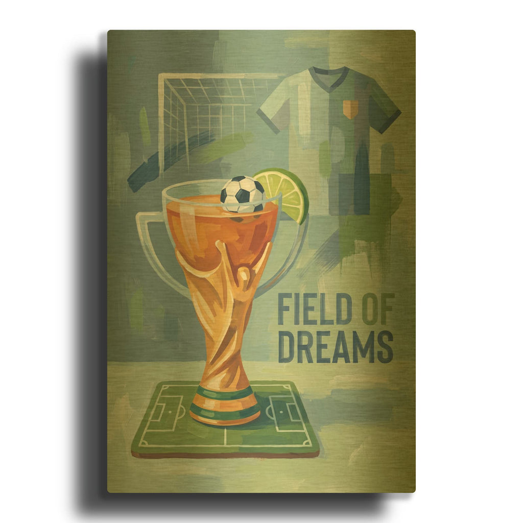 'Soccer Field Of Dreams' By Ann Klee Gold Metal Wall Art