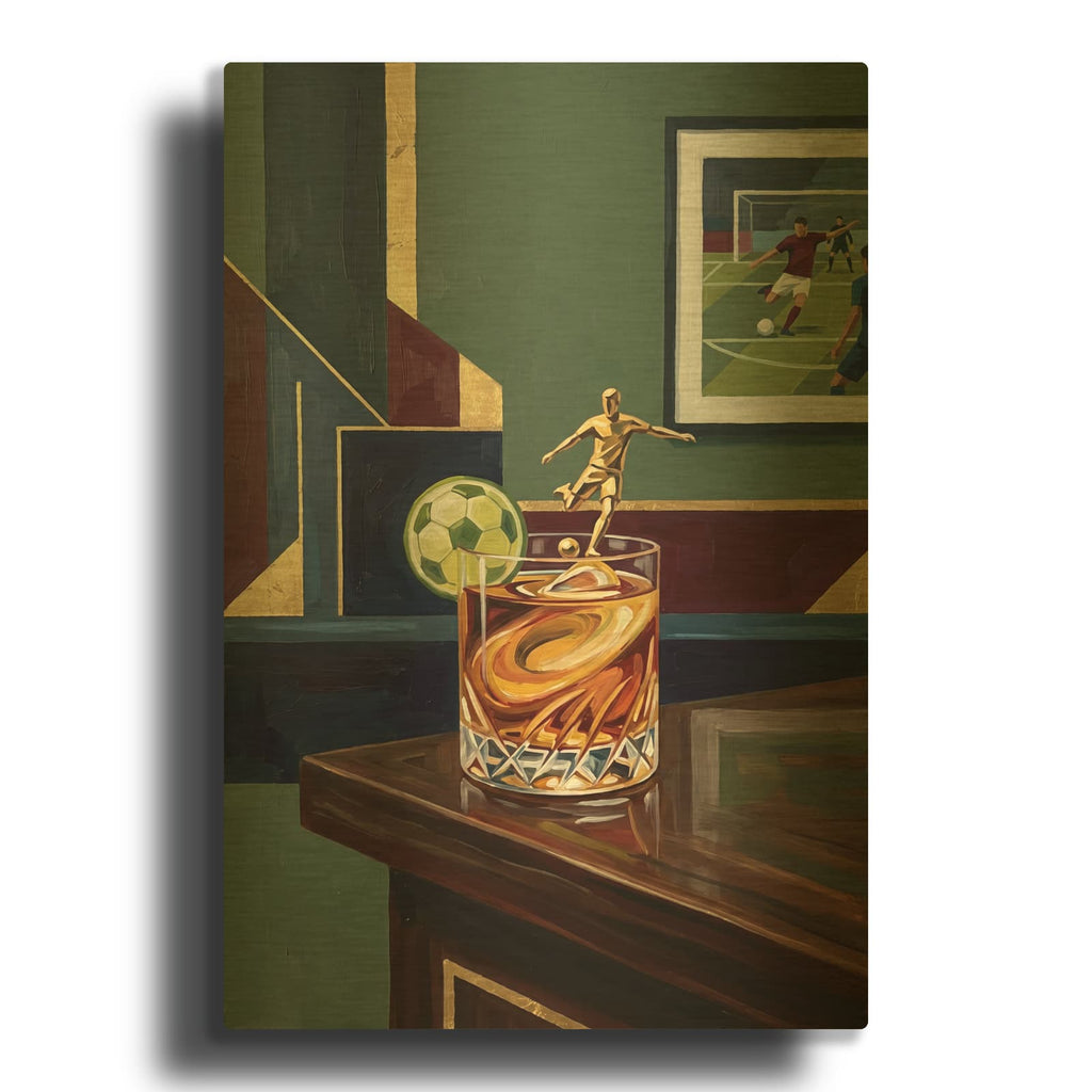 'Soccer Game Day Drink' By Ann Klee Gold Metal Wall Art