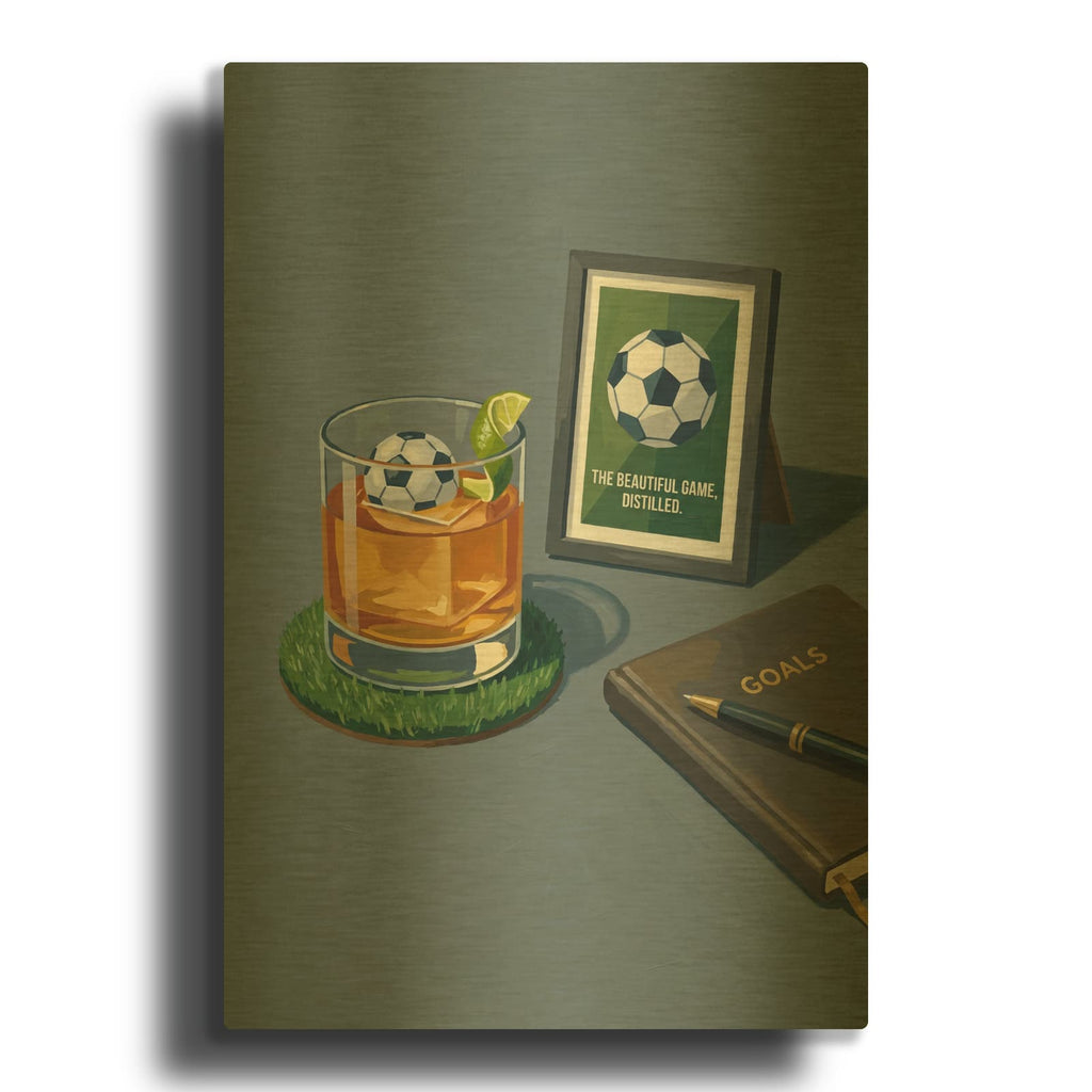 'Soccer Goals' By Ann Klee Gold Metal Wall Art